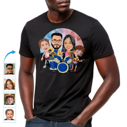 Personalized Drummer Family T-Shirt – Custom Music Tees for All Ages Custom Gifts - Drummers www.customywear.com 2