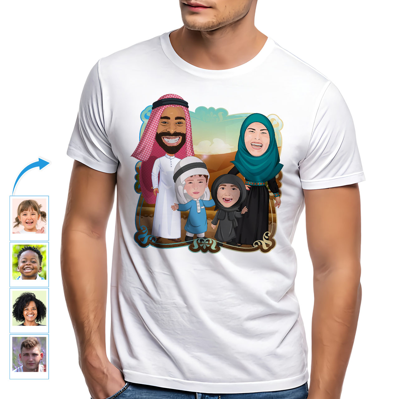 Create Your Custom Arabic Family Shirts Personalize Memories in Traditional Arab Attire