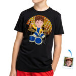 Custom Drummer Boy T-Shirt | Transform Your Photo into Personalized Music Tee