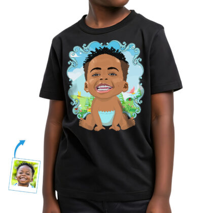 Custom Funny Baby Caricature Shirt for Boys – Personalized Youth Tee Boy's T-shirts www.customywear.com 2