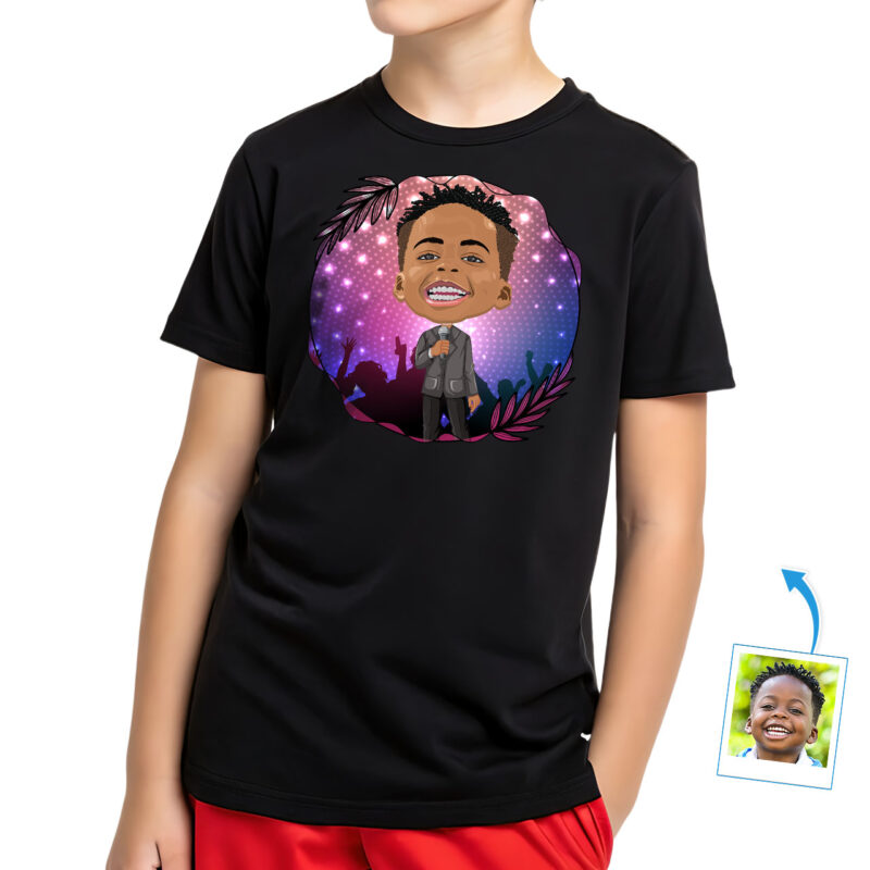 Embrace the Melody with Our Custom Singer Boy Vocalist Shirt! Boy's T-shirts www.customywear.com 27