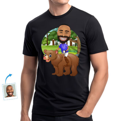 Custom Mens Bear Riding Shirt | Personalized Funny Gift Animal Lovers www.customywear.com