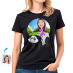 Custom Panda Riding Woman Shirt | Personalized Animal Tee Custom Gifts - Panda Ride www.customywear.com 28