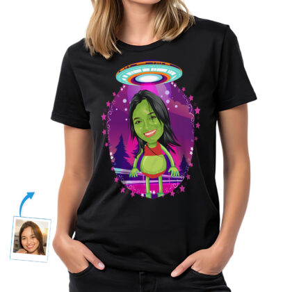 Custom Alien UFO Space Shirt: Personalized UFO Portrait Tee Custom Gifts - Alien shirts www.customywear.com 2