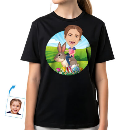 Personalized Easter Bunny Ride Shirt | Custom Youth Tee for Girls Custom Gifts - Rabbit Ride www.customywear.com