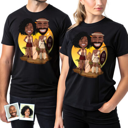 Personalized African American Couple T-Shirt – Custom Traditional Portrait Tee Custom Gifts - African Dress www.customywear.com 2