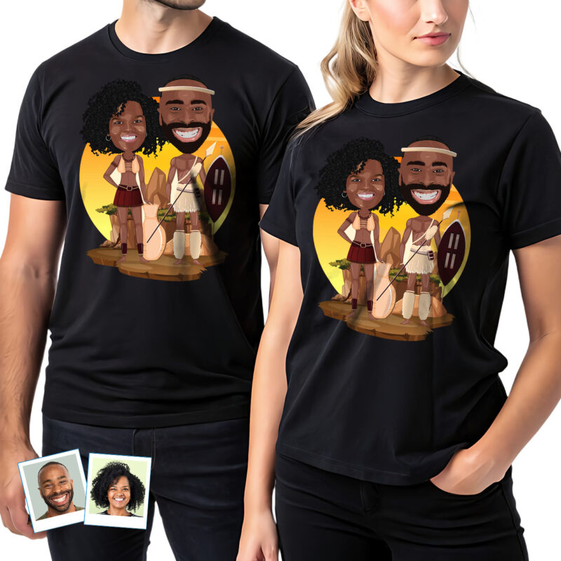 Personalized African American Couple T-Shirt – Custom Traditional Portrait Tee Custom Gifts - African Dress www.customywear.com 27