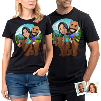 Custom Couples Bear Shirt – Personalized Pooh Bear Adventure Tee for Him Custom Gifts - Bear Ride www.customywear.com