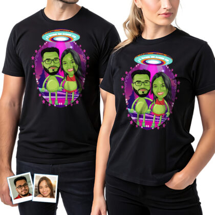 Custom Couples Alien Shirt – Personalized Space Anniversary and Birthday Gift Custom Gifts - Alien shirts www.customywear.com