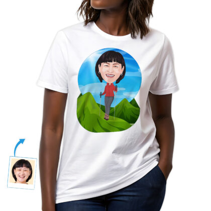 Custom Hiking Woman Shirt – Personalized Female Hiker Mountain Tee Custom Gifts - Hiking www.customywear.com