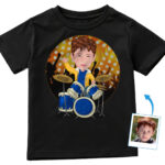 Custom Drummer Boy T-Shirt | Transform Your Photo into Personalized Music Tee Boy's T-shirts www.customywear.com 29