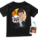 Custom Panda Riding Boy Shirt | Personalized Youth Tee Boy's T-shirts www.customywear.com 29