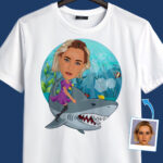 Stylishly Personalized Women’s Shark Tee – Embrace the Waves of Fashion Custom Gifts - Shark Rider www.customywear.com 29