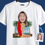 Personalized Woman with Surfboard Shirt | Custom Surf Lover Tee Custom Gifts - Surfboard www.customywear.com 29