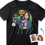 Custom Donkey Couple Shirt – Transform Your Photos into Hilarious Personalized Tee Custom Gifts - Donkey Ride www.customywear.com 29