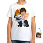 Custom Panda Riding Boy Shirt | Personalized Youth Tee Boy's T-shirts www.customywear.com 30