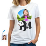 Custom Panda Riding Woman Shirt | Personalized Animal Tee Custom Gifts - Panda Ride www.customywear.com 30