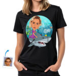 Stylishly Personalized Women’s Shark Tee – Embrace the Waves of Fashion Custom Gifts - Shark Rider www.customywear.com 30