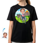 Transform Your Photo to Personalized Dinosaur Rider Tee | Custom Kids T-Shirt Custom Gifts - Dinosaur Ride www.customywear.com 30