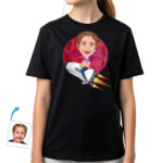 Fly Among the Stars: Custom Rocket Riding Girl Shirt – Personalized Spaceship Alien Planet Tee Custom Gifts - Rocket ship www.customywear.com 30