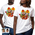 Personalized Firefighter Couples Shirt – Custom Portrait Tee for Heroes Custom Gifts - Firefighters www.customywear.com 30