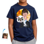 Custom Panda Riding Boy Shirt | Personalized Youth Tee Boy's T-shirts www.customywear.com 31