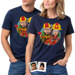 Personalized Firefighter Couples Shirt – Custom Portrait Tee for Heroes Custom Gifts - Firefighters www.customywear.com 31