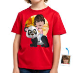 Custom Panda Riding Boy Shirt | Personalized Youth Tee Boy's T-shirts www.customywear.com 32