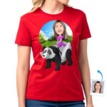 Custom Panda Riding Woman Shirt | Personalized Animal Tee Custom Gifts - Panda Ride www.customywear.com 32