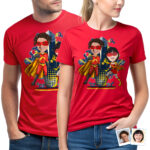 Personalized Superhero Couples Shirt – Unleash Your Super Love! Custom Gifts - Superhero original red www.customywear.com 32