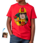 Custom Firefighter Youth Tee – Personalized Big Brother Fireman Shirt Boy's T-shirts www.customywear.com 32