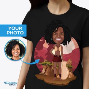 Camisa de mujer africana personalizada ? Camiseta Black Girl Desert personalizada Camisetas para adultos www.customywear.com