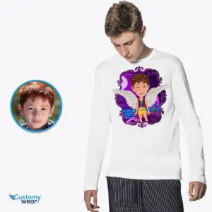 Custom Angel Boy Airy Shirt | Personalized Fantasy Wings Tee Boys www.customywear.com