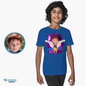 Custom Angel Boy Airy Shirt | Personalized Fantasy Wings Tee Boys www.customywear.com