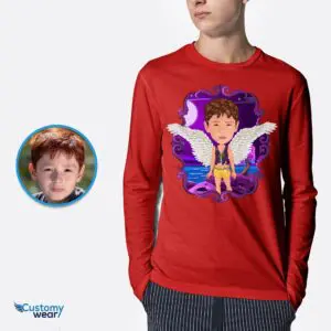 Custom Angel Boy Airy Shirt | Personalized Fantasy Wings Tee Boys www.customywear.com