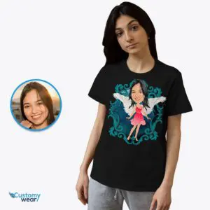 Custom Angel Woman with Wings Shirt | Personalized Fantasy Tee Adult shirts www.customywear.com