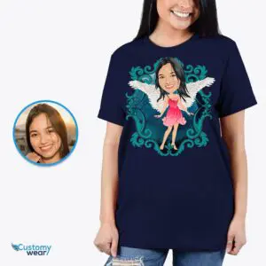 Custom Angel Woman with Wings Shirt | Personalized Fantasy Tee Adult shirts www.customywear.com