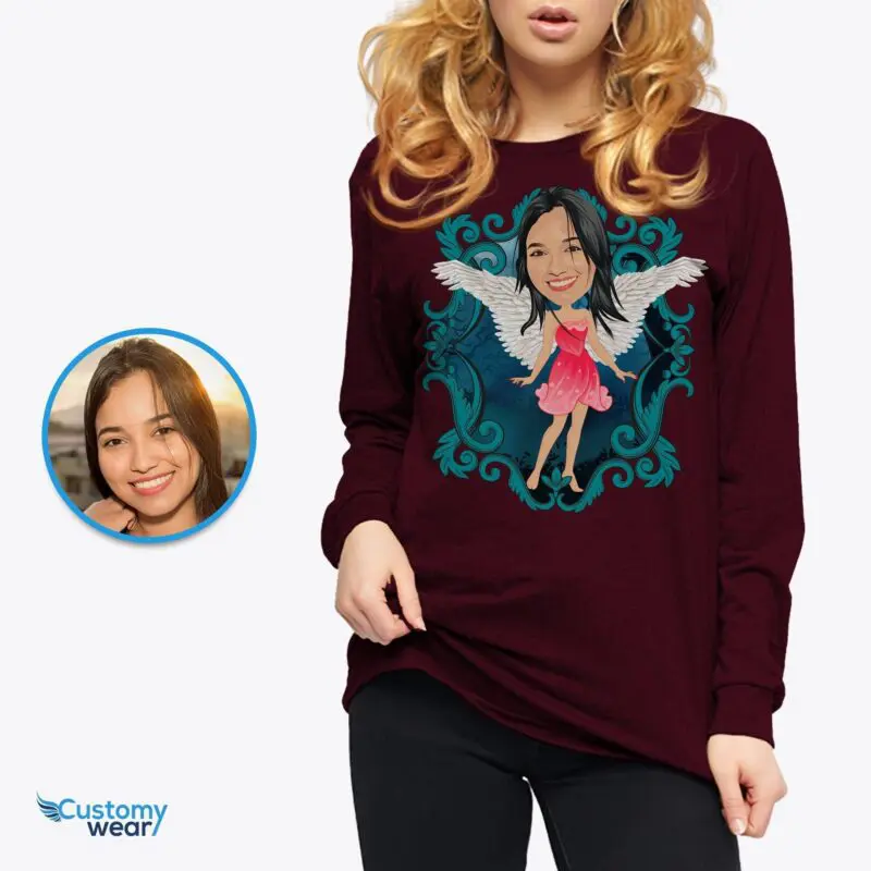 Custom Angel Woman with Wings Shirt | Personalized Fantasy Tee Adult shirts www.customywear.com