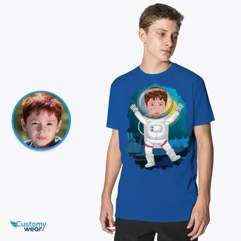 Custom Astronaut Boy Shirt | Personalized Young Kid Moon Landing Tee Astronaut T-shirts www.customywear.com