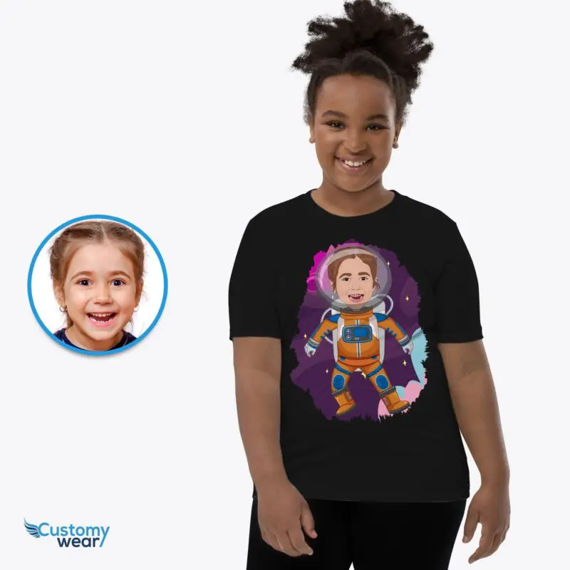 Custom Astronaut Girl Shirt | Personalized Little Sister Alien Moon Tee Astronaut T-shirts www.customywear.com