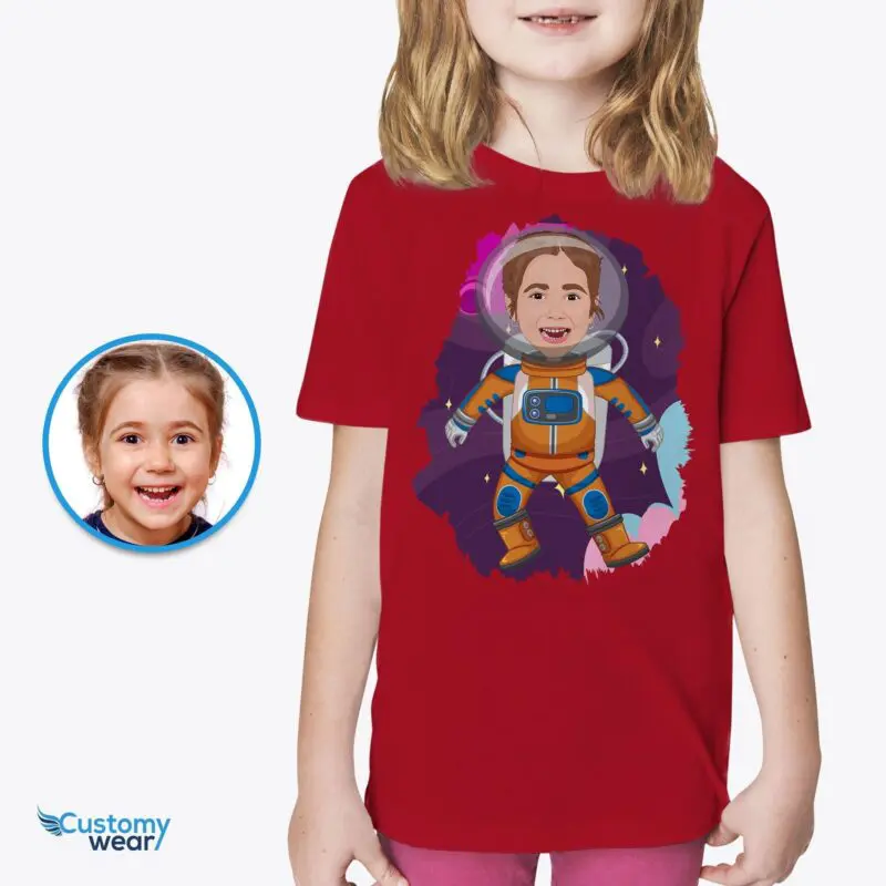 Custom Astronaut Girl Shirt | Personalized Little Sister Alien Moon Tee Astronaut T-shirts www.customywear.com