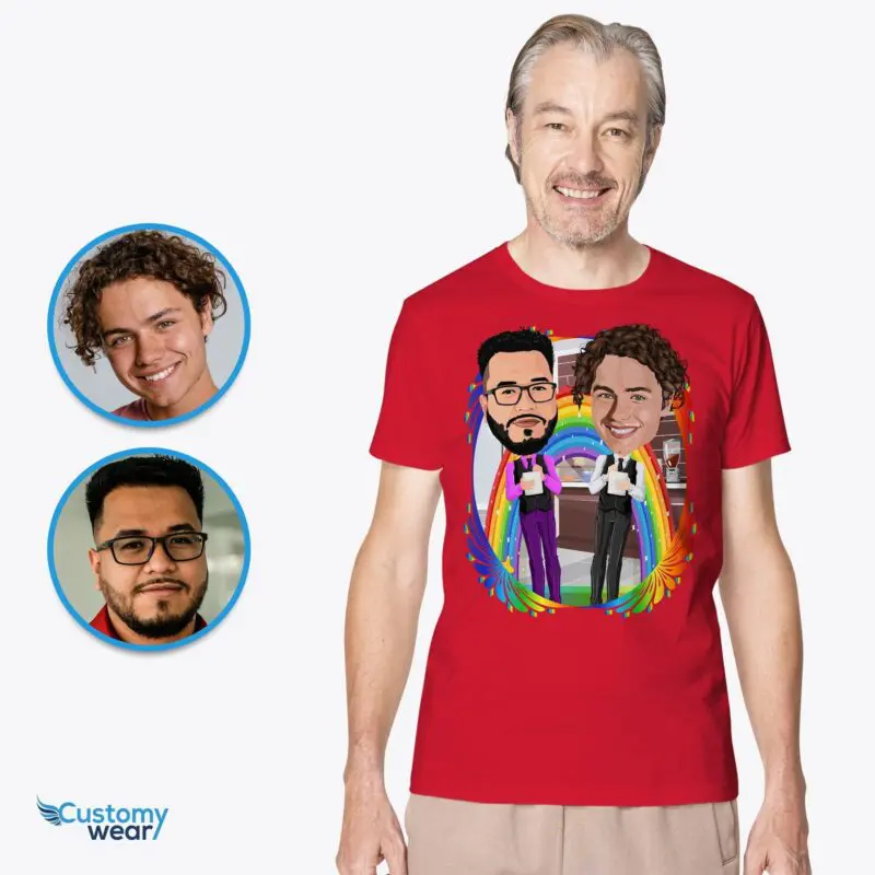 Custom Waiter Couple T-Shirt – Personalized Photo Tee for Adults Axtra - ALL vector shirts - male www.customywear.com