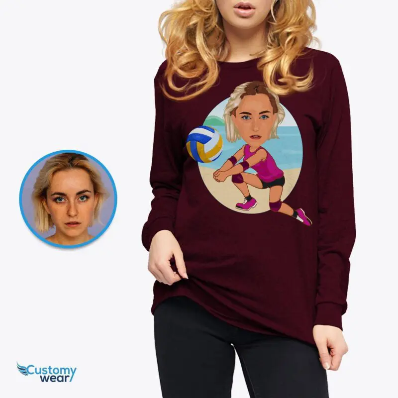 Custom Beach Volleyball Women’s Shirt – Personalized Female Player Tee Adult shirts www.customywear.com
