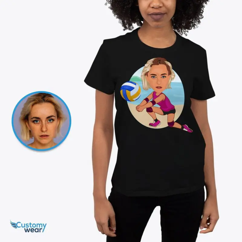 Custom Beach Volleyball Women’s Shirt – Personalized Female Player Tee Adult shirts www.customywear.com