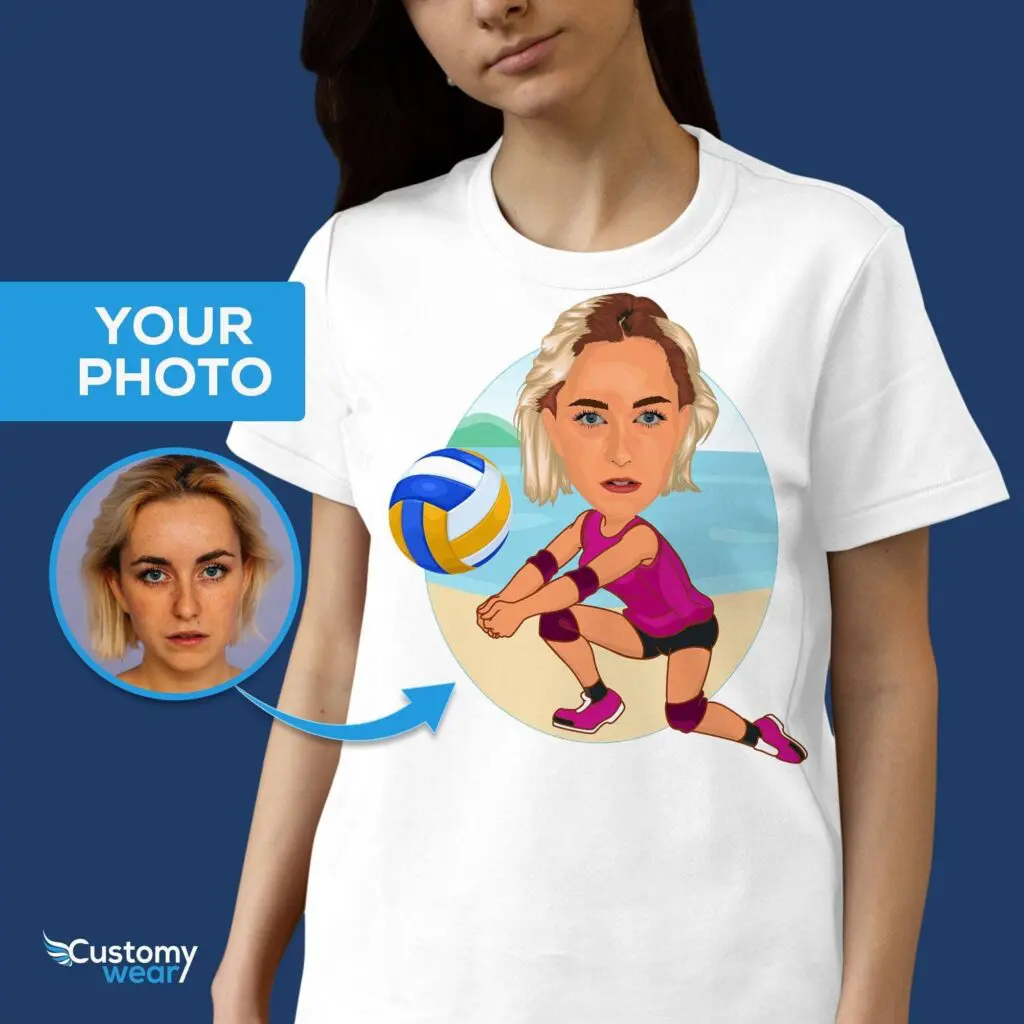 Custom Beach Volleyball Women’s Shirt – Personalized Female Player Tee Adult shirts www.customywear.com