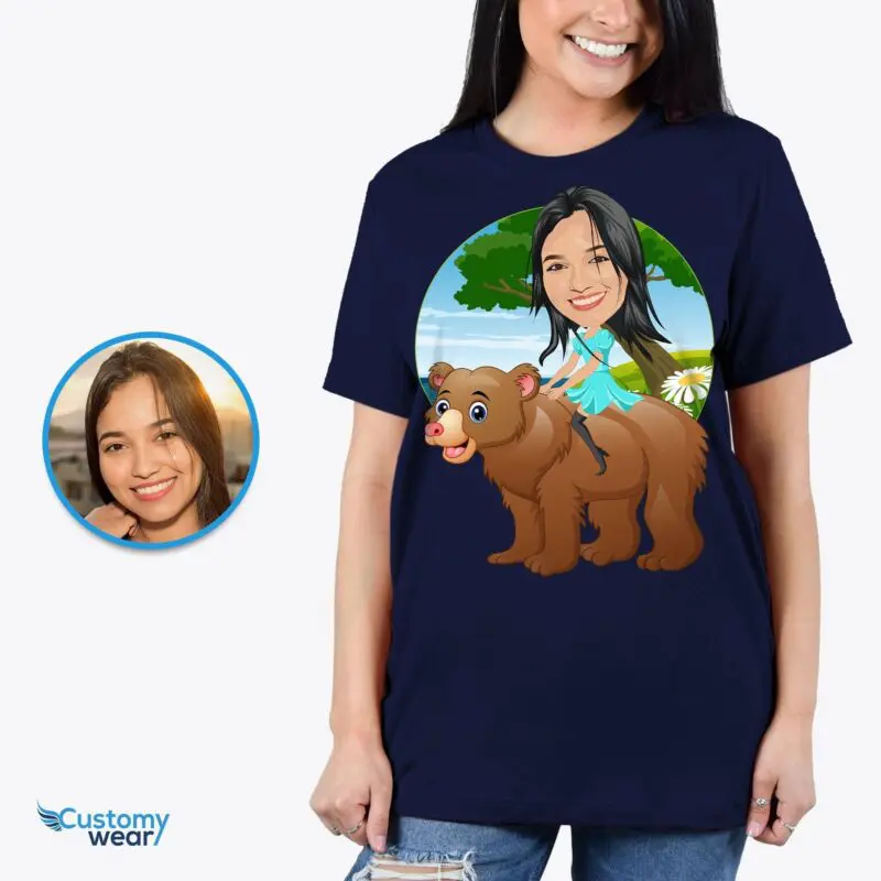 Custom Bear Riding Women’s Shirt – Personalized Teddy Bear Tee Adult shirts www.customywear.com