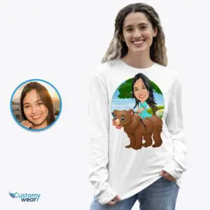 Custom Bear Riding Women’s Shirt – Personalized Teddy Bear Tee Adult shirts www.customywear.com