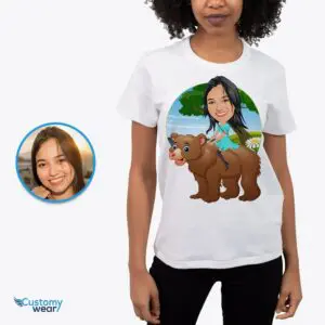 Custom Bear Riding Women’s Shirt – Personalized Teddy Bear Tee Adult shirts www.customywear.com