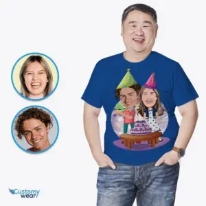 Custom Birthday Couples Shirts – Personalized Portrait Tees for Him and Her Birthday www.customywear.com