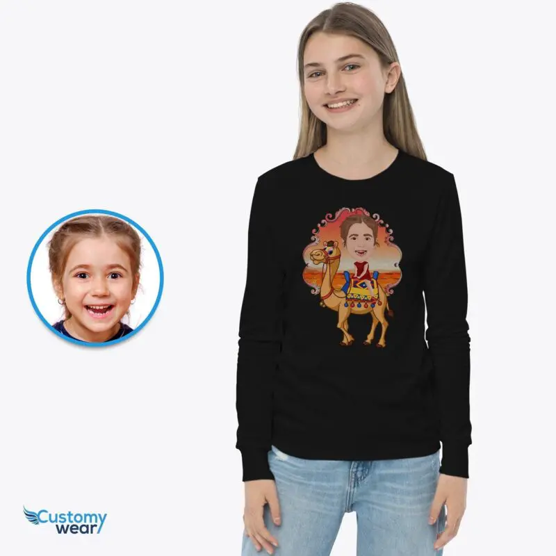 Custom Camel Rider Girl Shirt | Personalized Youth Adventure Tee Animal Lovers www.customywear.com